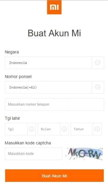 Cara buat akun xiaomi