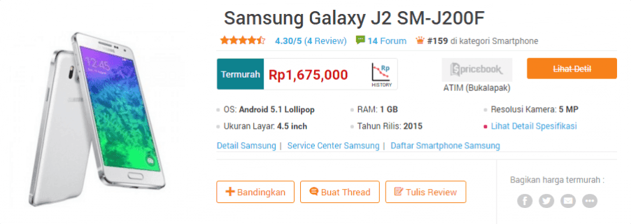 Galaxy J2 Turun Harga