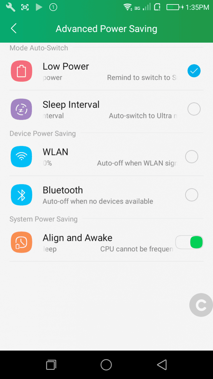 power saving coolpad e502