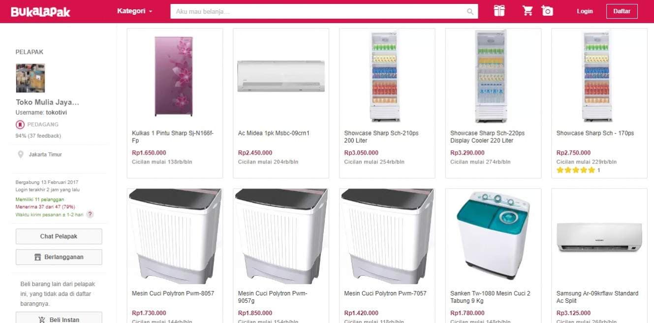 mulia jaya elektronik bukalapak