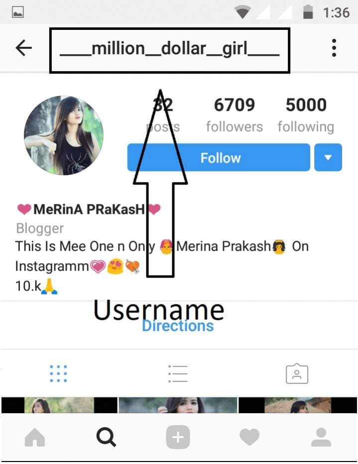 instagram username