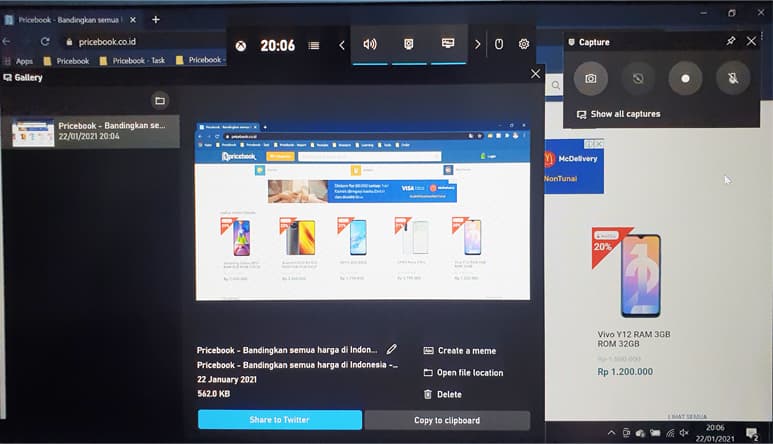 cara screenshot laptop