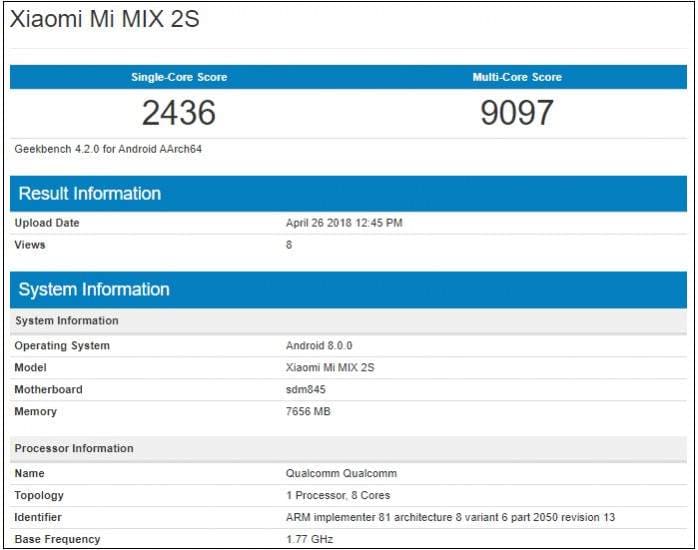 Xiaomi Mi Mix 2S