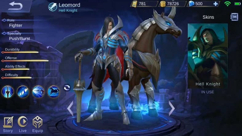 hero leomord mobile legends