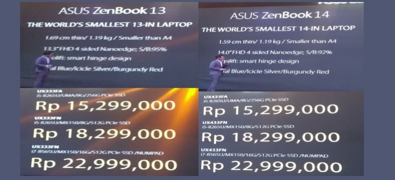 harga asus zenbook 13,14