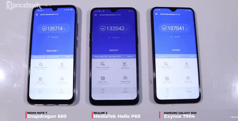 Skor antutu redmi note 7, realme 3, samsung m20
