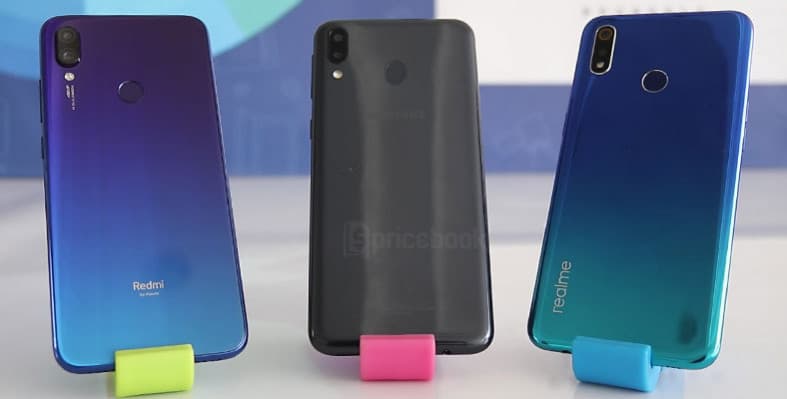 kamera redmi note 7, realme 3, samsung m20