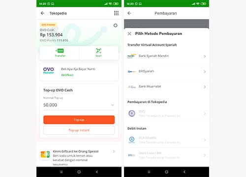 top up ovo di tokopedia