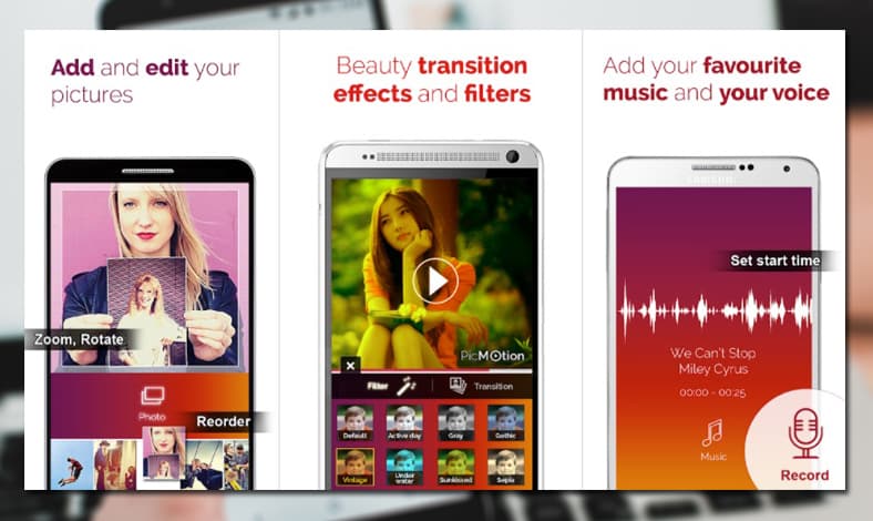 aplikasi edit foto jadi video PicMotion