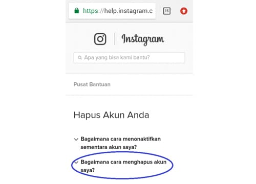 5. Halaman Hapus Akun kamu