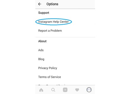 2. Klik Instagram Help Center