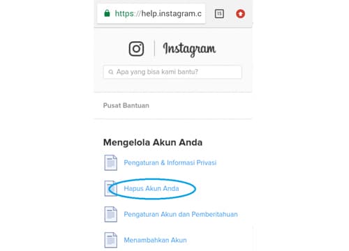 4. Klik Hapus Akun kamu
