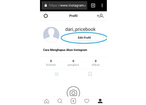 7. Klik Edit Profil