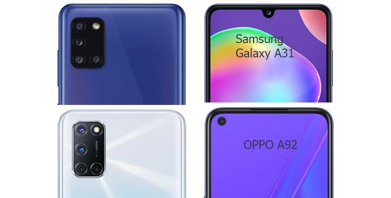 Oppo A92 vs Samsung Galaxy A31