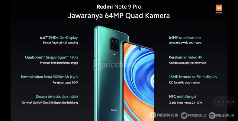 spesifikasi xiaomi redmi note 9