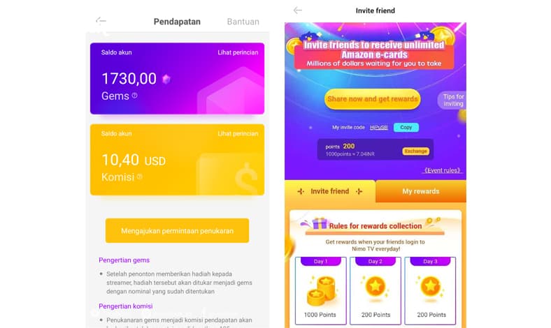 cara mendapatkan uang di nimo tv