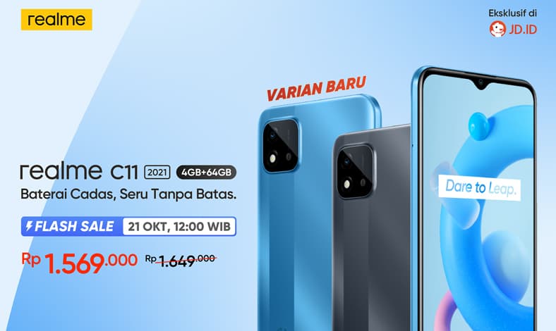 realme C11 2021RAM 4 GB dan ROM 64 GB