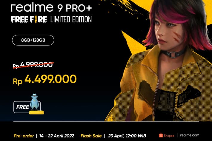 Harga realme 9 Pro+ Free Fire Limited Edition di Indonesia