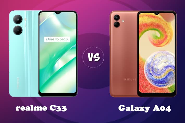 realme c33 vs Galaxy A04, Harganya Sama
