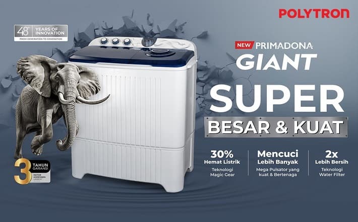 Polytron Punya Mesin Cuci 2 Tabung Kapasitas Besar, Ini Manfaatnya!-1