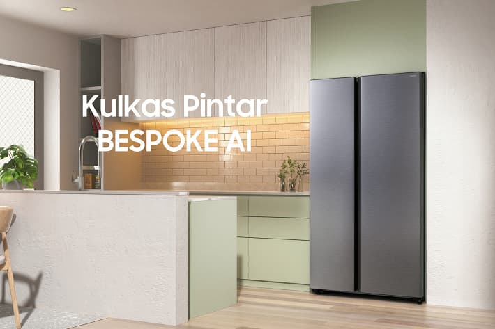 Samsung Kulkas Pintar BESPOKE AI seri RS70, Kapasitas Besar Hemat Energi