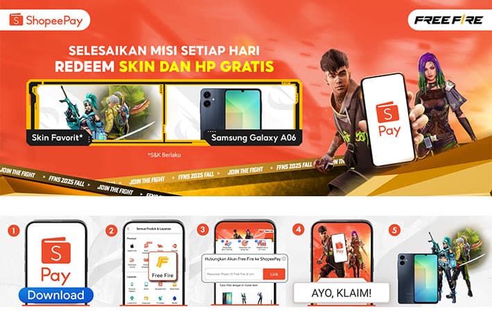 cara dapat skin fre fire gratis